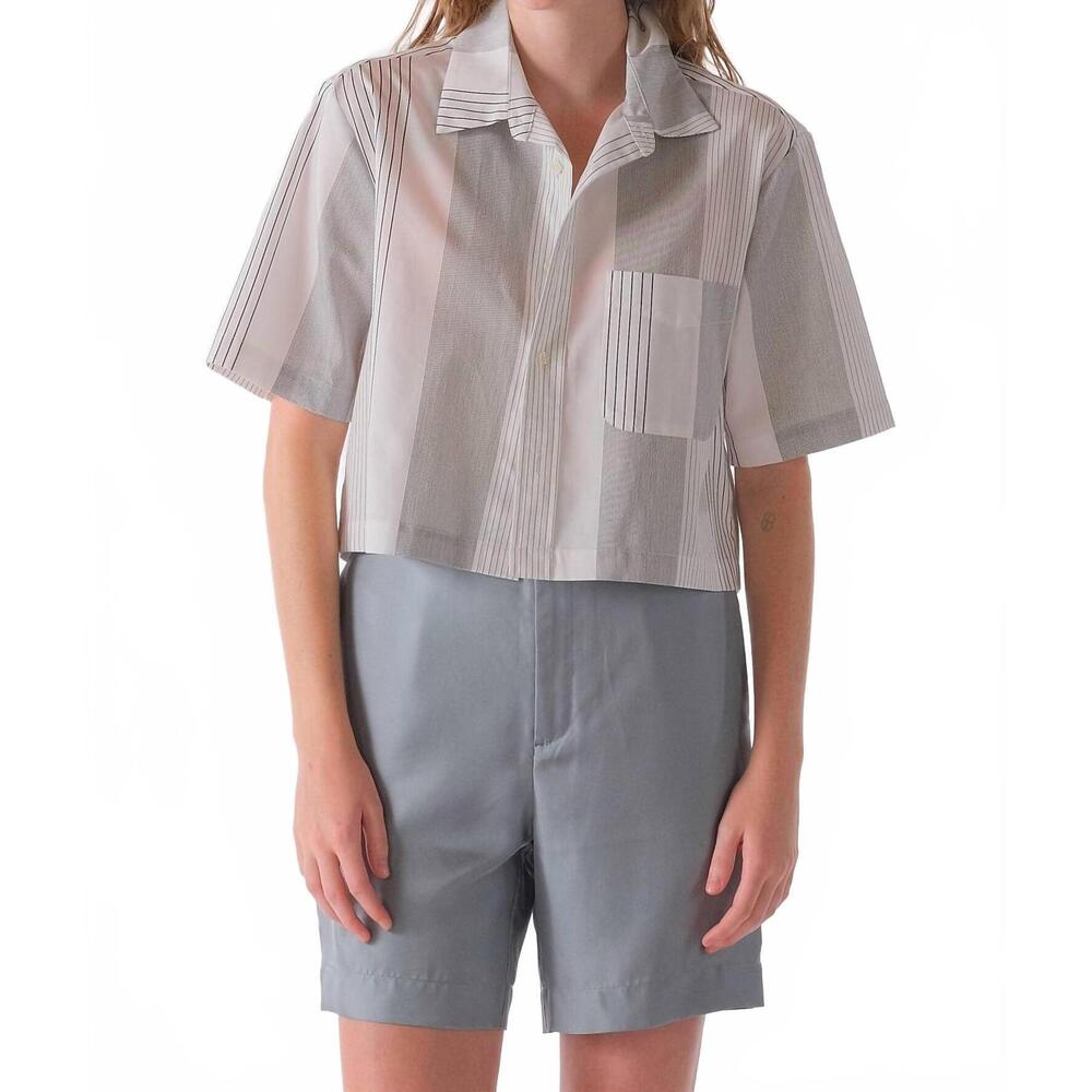 NEW CISSA pixie button down shirt in multi stripe